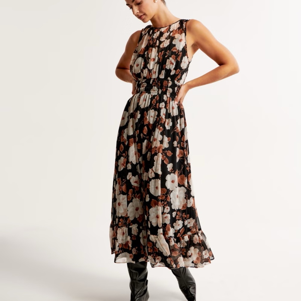 Abercrombie & Fitch Easy High-Neck Midi Dress